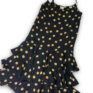 Stunning Vintage Eva Moda 100% silk polka dot dress